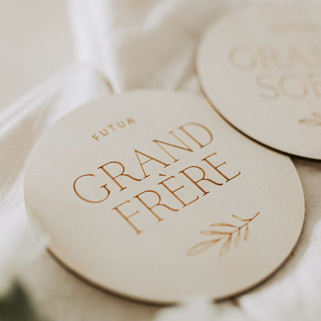 Pastille de bois - Futur(e) grand frère/soeur