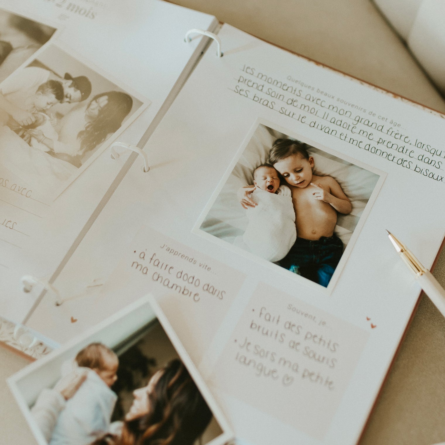 Livre de bébé - Lin beige