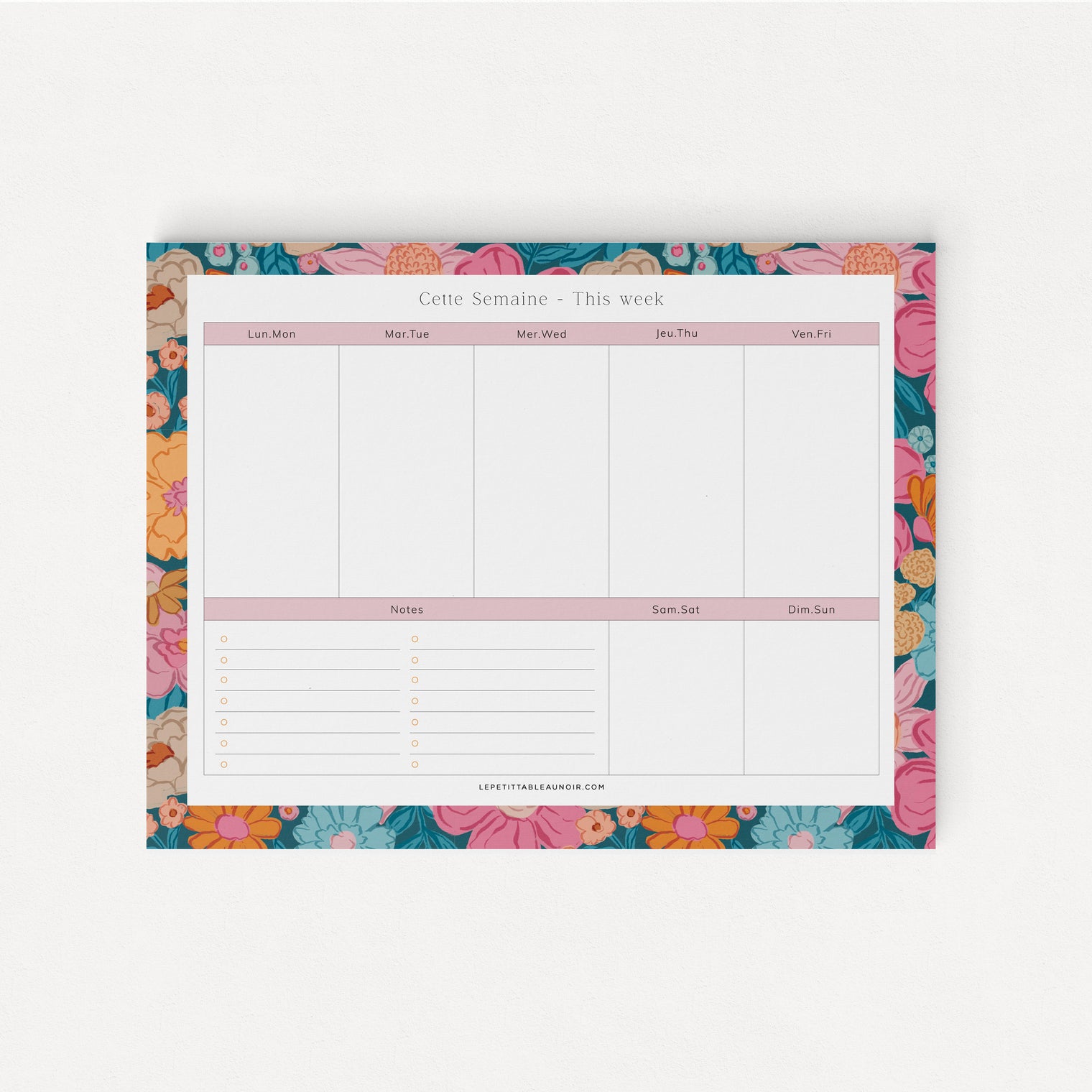 Planificateur de semaine Bloom