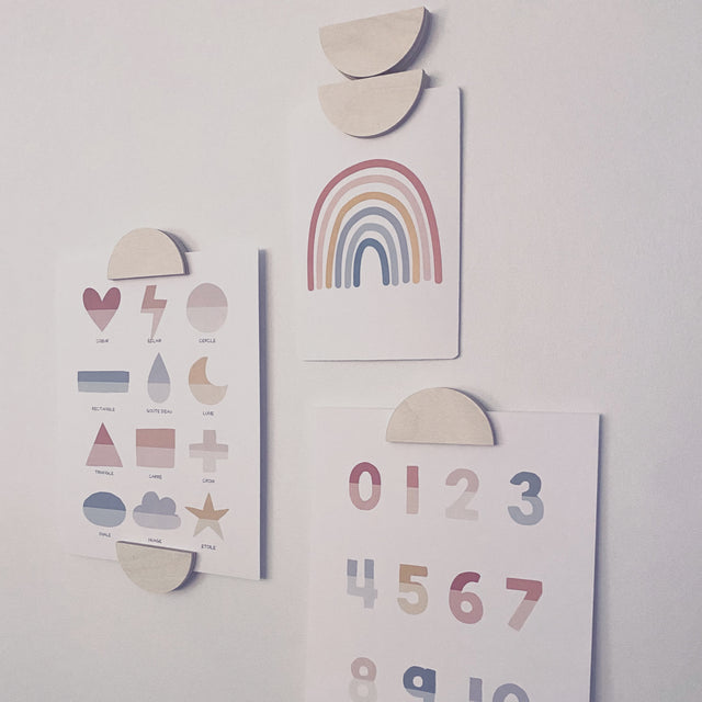 Support murale en bois aimanté