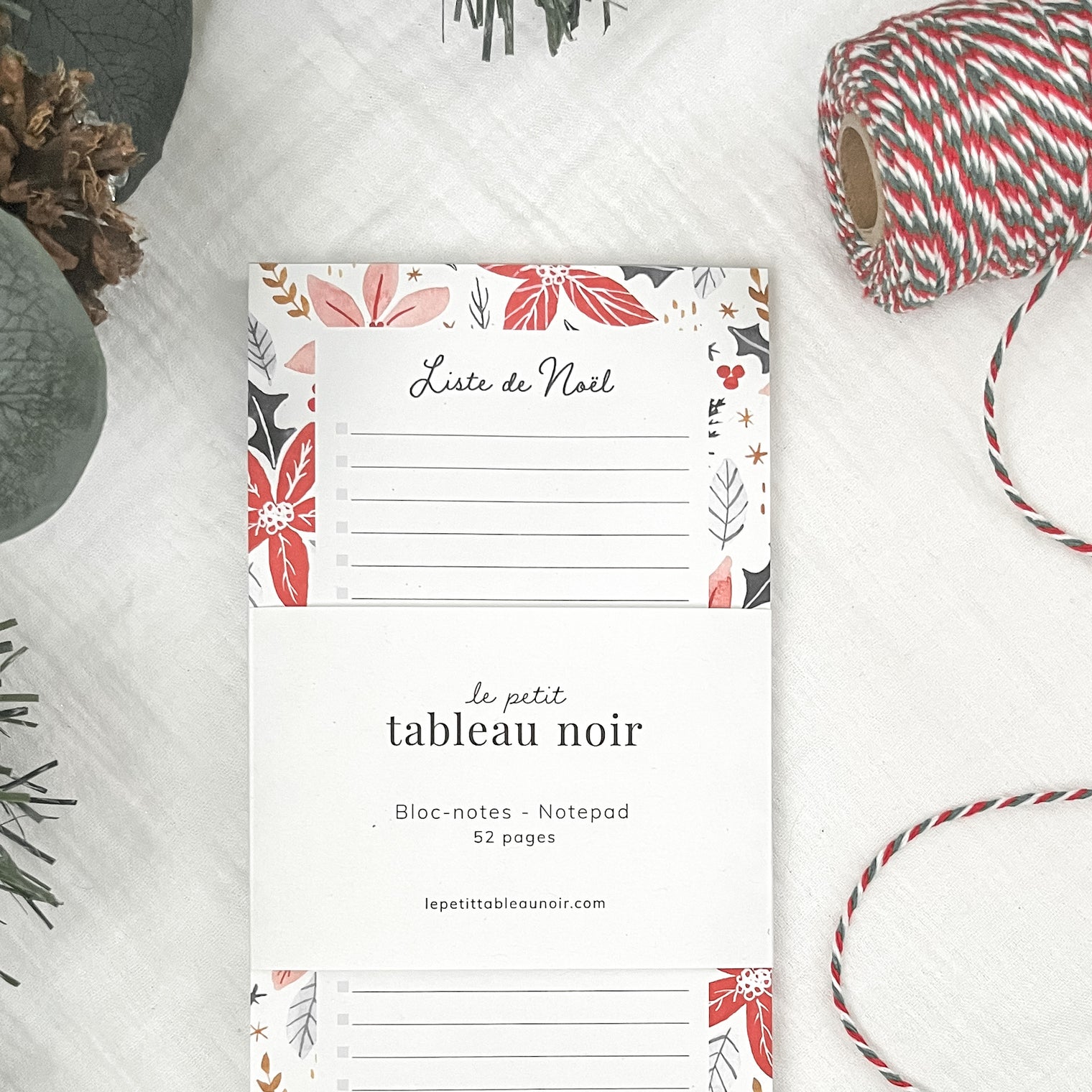 Bloc-notes étoile de Noël