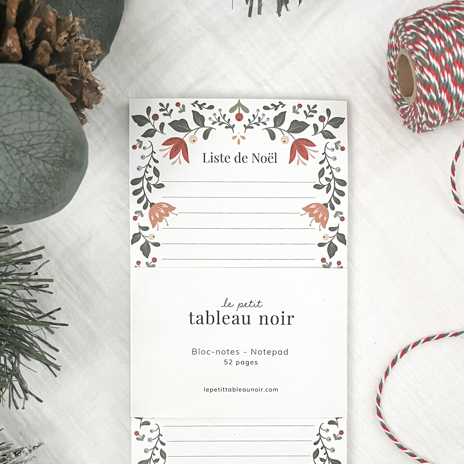 Bloc-notes Noël floral