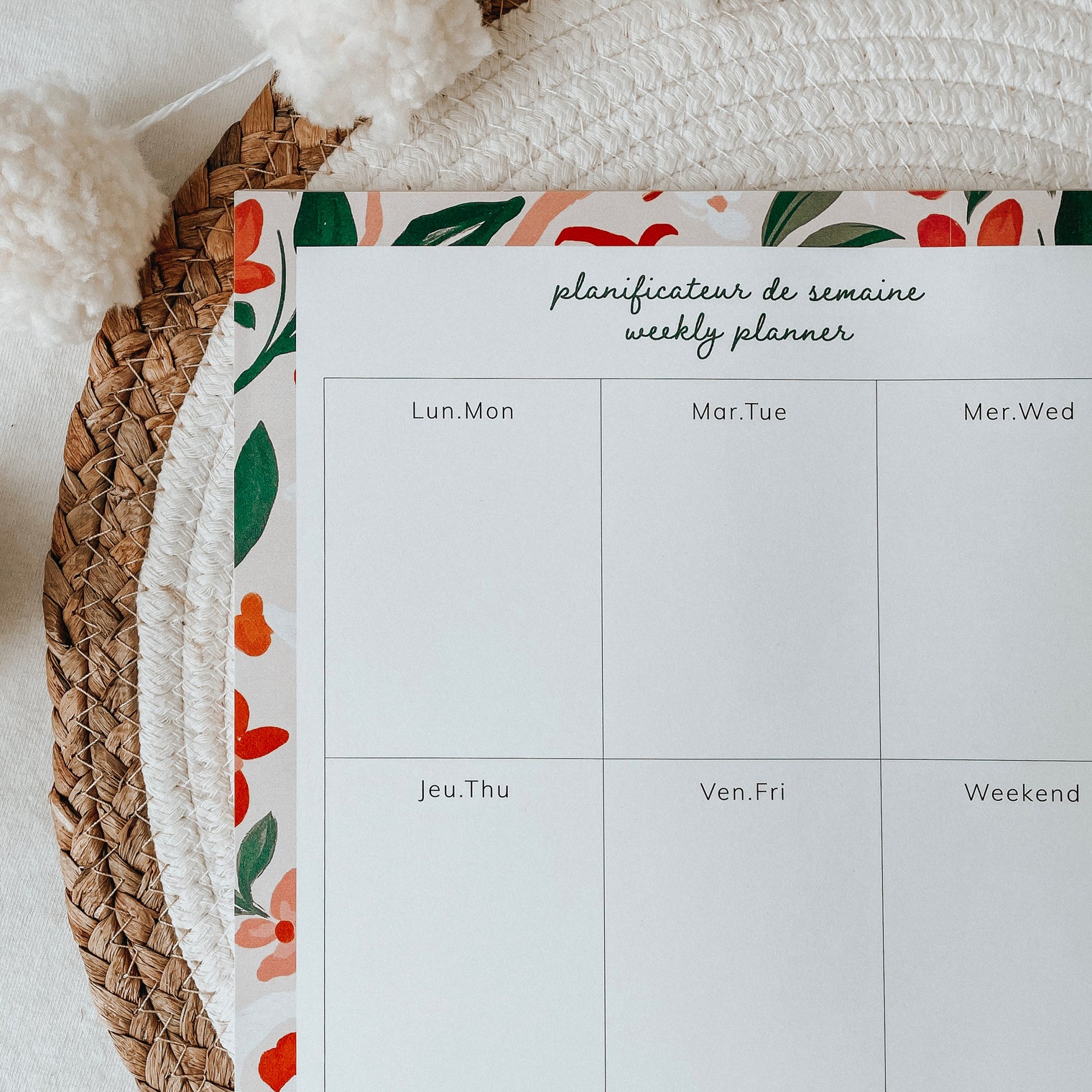 Planificateur de semaine - Florale