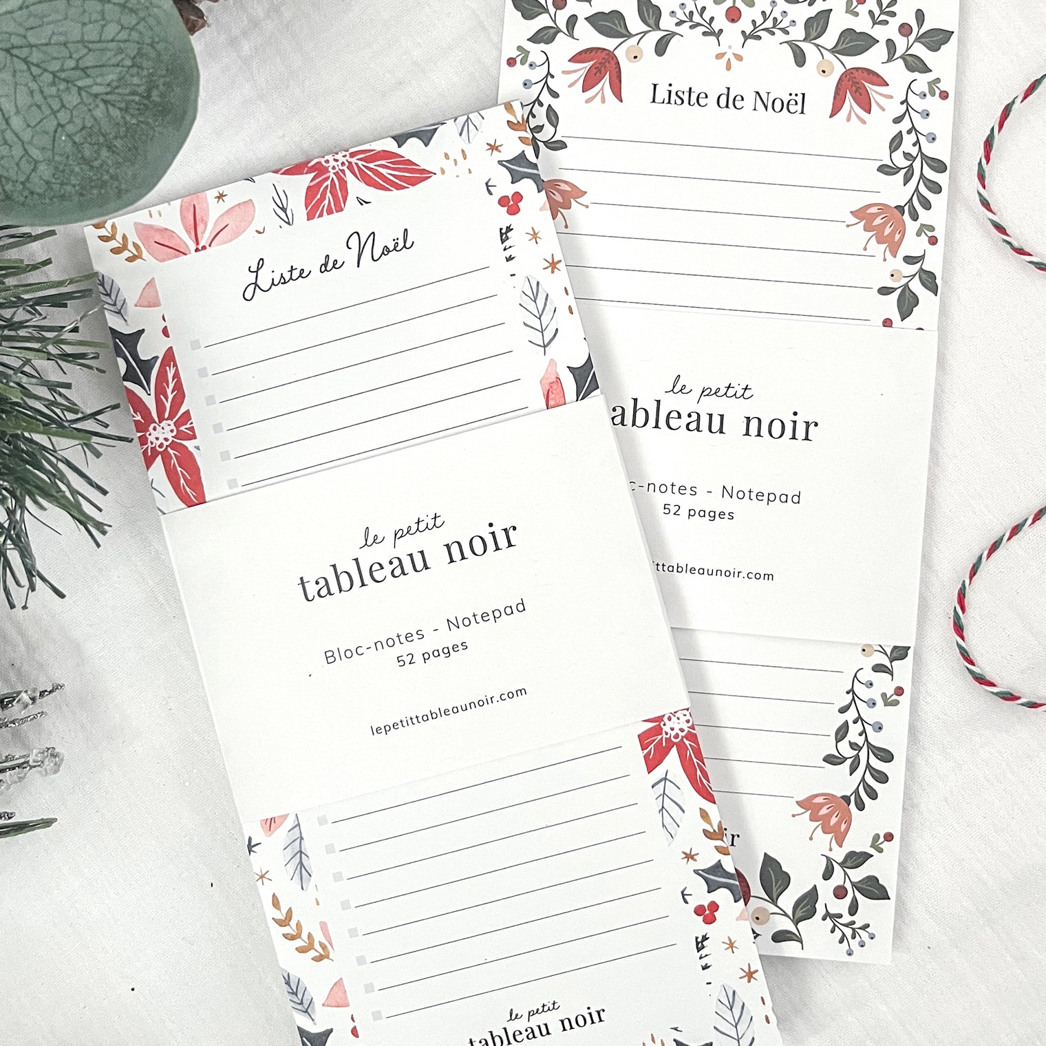 Bloc-notes Noël floral