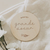 Pastille de bois - Bientôt grand frère/soeur