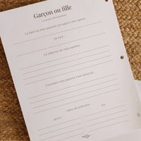 Pages de remplacement - Livre de bébé