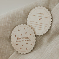 Pastille de bois - Naissance Fleur