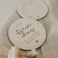 Wooden milestone disc – Birth