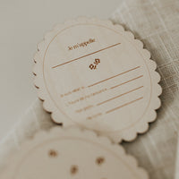 Pastille de bois - Naissance Fleur