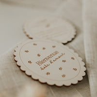 Pastille de bois - Naissance Fleur