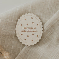 Pastille de bois - Naissance Fleur