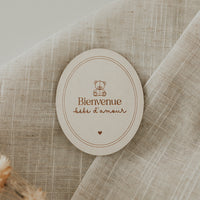 Pastille de bois - Naissance ourson