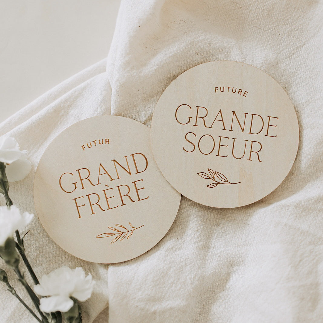 Pastille de bois - Futur(e) grand frère/soeur
