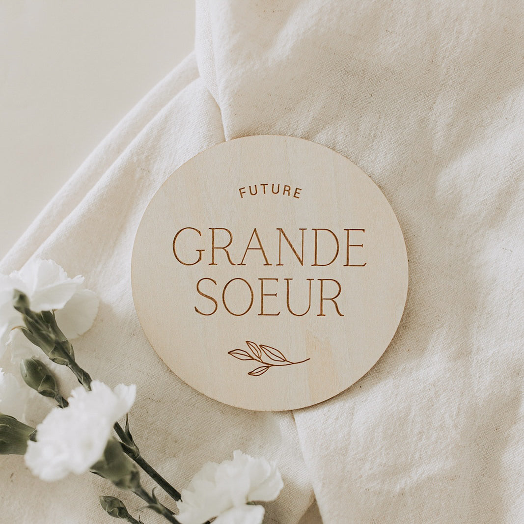Pastille de bois - Futur(e) grand frère/soeur