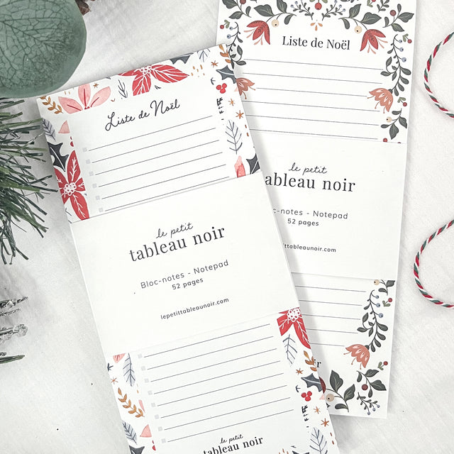 Bloc-notes Noël floral