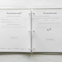 Livre bébé, Journal bébé, Planificateur de grossesse, Journal de grossesse, Cadeau de nouvelle maman, Baby Shower, Cadeau de shower, Cadeau de grossesse, future maman, souvenirs, mon histoire à moi, Album de bébé, livre souvenirs, livre cartable de bébé, gris, tissu